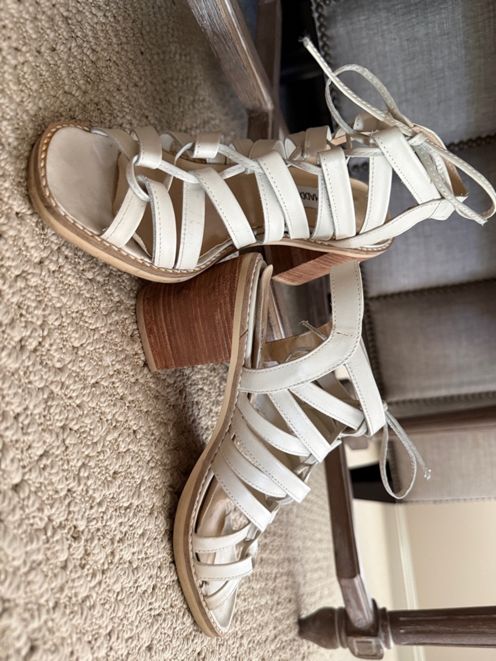 Vintage Steve Madden Greek Lace-up Style Block Heel Sandals , SZ 6 - Picture 9 of 10